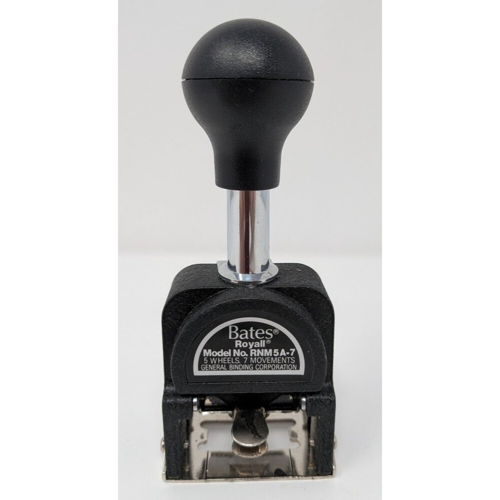 Bates Royall RNM5A-7 Automatic Numbering Machine 5 Wheel Vintage GBC Stamp